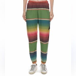 Aviator Nation Serape Bolt Stitch Rainbow Jogger Pants/Sweatpants